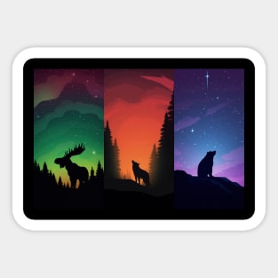 Forest Animals Looking at the Stars Sticker